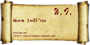 Wurm Ivána névjegykártya
